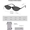 image:imageSOJOS Small Trendy Oval Cat Eye Sunglasses for Women Chic 80s 90s Retro Narrow Petite Sunnies SJ1287Matt BlackGrey