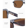 image:imageSOJOS Square Aviator Sunglasses for Men and Women Polarized Acetate Frame Retro Shades with UV Protection ReignGreyRed
