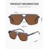 image:imageSOJOS Square Aviator Sunglasses for Men and Women Polarized Acetate Frame Retro Shades with UV Protection ReignGreyRed