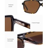 image:imageSOJOS Square Aviator Sunglasses for Men and Women Polarized Acetate Frame Retro Shades with UV Protection ReignTortoiseBrown