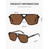 image:imageSOJOS Square Aviator Sunglasses for Men and Women Polarized Acetate Frame Retro Shades with UV Protection ReignTortoiseBrown