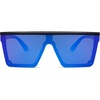 image:imageSOJOS Square Big Sunglasses Women Thick Frame Flat Top Mirrored Sunnies Shades Goggle Siamese Lens SJ2117Blue