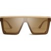 image:imageSOJOS Square Big Sunglasses Women Thick Frame Flat Top Mirrored Sunnies Shades Goggle Siamese Lens SJ2117Brown  Brown