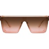 image:imageSOJOS Square Big Sunglasses Women Thick Frame Flat Top Mirrored Sunnies Shades Goggle Siamese Lens SJ2117Brown
