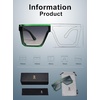 image:imageSOJOS Square Big Sunglasses Women Thick Frame Flat Top Mirrored Sunnies Shades Goggle Siamese Lens SJ2117Green Grey