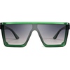 image:imageSOJOS Square Big Sunglasses Women Thick Frame Flat Top Mirrored Sunnies Shades Goggle Siamese Lens SJ2117Green Grey