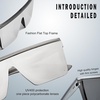 image:imageSOJOS Square Big Sunglasses Women Thick Frame Flat Top Mirrored Sunnies Shades Goggle Siamese Lens SJ2117Grey