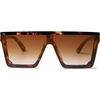 image:imageSOJOS Square Big Sunglasses Women Thick Frame Flat Top Mirrored Sunnies Shades Goggle Siamese Lens SJ2117Multicolor