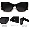 image:imageSOJOS Square Cat Eye Polarized Sunglasses for Women Retro Classic Vintage Trendy Cateye Shades Sunnies Gafas de sole SJ2235Black
