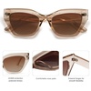 image:imageSOJOS Square Cat Eye Polarized Sunglasses for Women Retro Classic Vintage Trendy Cateye Shades Sunnies Gafas de sole SJ2235Brown