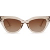image:imageSOJOS Square Cat Eye Polarized Sunglasses for Women Retro Classic Vintage Trendy Cateye Shades Sunnies Gafas de sole SJ2235Brown