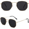 image:imageSOJOS Square Polarized Sunglasses for Women Men Small Hexagonal Polygon Shades SJ1072Black