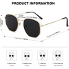 image:imageSOJOS Square Polarized Sunglasses for Women Men Small Hexagonal Polygon Shades SJ1072Black