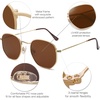 image:imageSOJOS Square Polarized Sunglasses for Women Men Small Hexagonal Polygon Shades SJ1072Brown