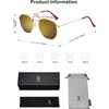 image:imageSOJOS Square Polarized Sunglasses for Women Men Small Hexagonal Polygon Shades SJ1072Gold Mirrored