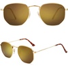 image:imageSOJOS Square Polarized Sunglasses for Women Men Small Hexagonal Polygon Shades SJ1072Gold Mirrored