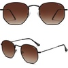image:imageSOJOS Square Polarized Sunglasses for Women Men Small Hexagonal Polygon Shades SJ1072Gradient Brown