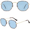 image:imageSOJOS Square Polarized Sunglasses for Women Men Small Hexagonal Polygon Shades SJ1072Light Blue