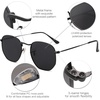 image:imageSOJOS Square Polarized Sunglasses for Women Men Small Hexagonal Polygon Shades SJ1072Matt Black