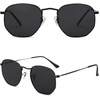 image:imageSOJOS Square Polarized Sunglasses for Women Men Small Hexagonal Polygon Shades SJ1072Matt Black