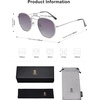 image:imageSOJOS Square Polarized Sunglasses for Women Men Small Hexagonal Polygon Shades SJ1072Matt Silver