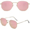 image:imageSOJOS Square Polarized Sunglasses for Women Men Small Hexagonal Polygon Shades SJ1072Pink