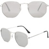 image:imageSOJOS Square Polarized Sunglasses for Women Men Small Hexagonal Polygon Shades SJ1072Silver