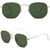 image:imageSOJOS Square Polarized Sunglasses for Women Men Small Hexagonal Polygon Shades SJ1072Turquoise