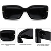 image:imageSOJOS Square Thick Sunglasses for Women Fashion Sunglasses Polarized Rectangle Sunnies SJ2367BlackGrey