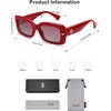 image:imageSOJOS Square Thick Sunglasses for Women Fashion Sunglasses Polarized Rectangle Sunnies SJ2367RedRed