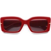 image:imageSOJOS Square Thick Sunglasses for Women Fashion Sunglasses Polarized Rectangle Sunnies SJ2367RedRed