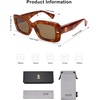 image:imageSOJOS Square Thick Sunglasses for Women Fashion Sunglasses Polarized Rectangle Sunnies SJ2367YellowBrown
