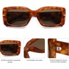 image:imageSOJOS Square Thick Sunglasses for Women Fashion Sunglasses Polarized Rectangle Sunnies SJ2367YellowBrown