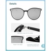 image:imageSOJOS Sunglasses Womens Trendy 2025 Classic Round Retro Vintage Shades Large Frame Sunnies SJ2067Dark Black