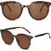 image:imageSOJOS Sunglasses Womens Trendy 2025 Classic Round Retro Vintage Shades Large Frame Sunnies SJ2067Dark Brown