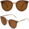 image:imageSOJOS Sunglasses Womens Trendy 2025 Classic Round Retro Vintage Shades Large Frame Sunnies SJ2067Jelly Brown