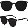 image:imageSOJOS Sunglasses Womens Trendy 2025 Classic Round Retro Vintage Shades Large Frame Sunnies SJ2067Shiny Black