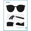 image:imageSOJOS Sunglasses Womens Trendy 2025 Classic Round Retro Vintage Shades Large Frame Sunnies SJ2067Shiny Black