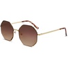 image:imageSOJOS Sunglasses for Women Men Classic Retro Polygon Shades UV400GoldBrown