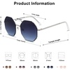 image:imageSOJOS Sunglasses for Women Men Classic Retro Polygon Shades UV400SilverBlue