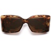 image:imageSOJOS Sunglasses for Women amp Men Square Wide Thick Frame Shades Retro Trendy Fashion UV Protection SJ2349Matt Tortoise gold borwn
