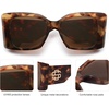 image:imageSOJOS Sunglasses for Women amp Men Square Wide Thick Frame Shades Retro Trendy Fashion UV Protection SJ2349Matt Tortoise gold borwn