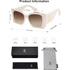 image:imageSOJOS Sunglasses for Women amp Men Square Wide Thick Frame Shades Retro Trendy Fashion UV Protection SJ2349Matt White gold gradient Brown Lens