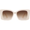 image:imageSOJOS Sunglasses for Women amp Men Square Wide Thick Frame Shades Retro Trendy Fashion UV Protection SJ2349Matt White gold gradient Brown Lens