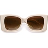 image:imageSOJOS Sunglasses for Women amp Men Square Wide Thick Frame Shades Retro Trendy Fashion UV Protection SJ2349Matt White gold gradient Brown Lens