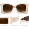 image:imageSOJOS Sunglasses for Women amp Men Square Wide Thick Frame Shades Retro Trendy Fashion UV Protection SJ2349Matt White gold gradient Brown Lens