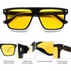 image:imageSOJOS Sunglasses for Women amp Men Square Wide Thick Frame Shades Retro Trendy Fashion UV Protection SJ2373Black gold yellow