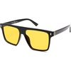 image:imageSOJOS Sunglasses for Women amp Men Square Wide Thick Frame Shades Retro Trendy Fashion UV Protection SJ2373Black gold yellow