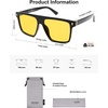 image:imageSOJOS Sunglasses for Women amp Men Square Wide Thick Frame Shades Retro Trendy Fashion UV Protection SJ2373Black gold yellow
