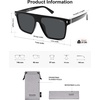 image:imageSOJOS Sunglasses for Women amp Men Square Wide Thick Frame Shades Retro Trendy Fashion UV Protection SJ2373Black silver grey